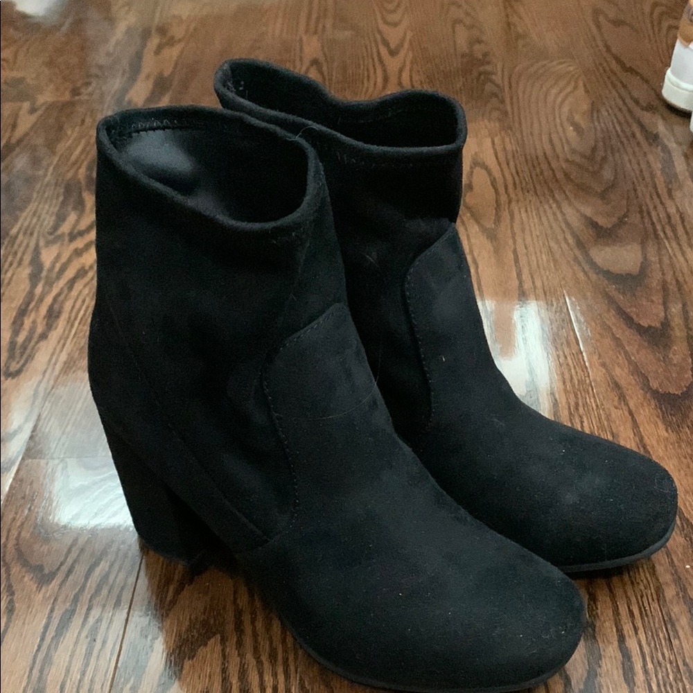Women's Black Suede Ankle Boots